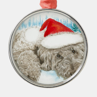 Christmas Labradoodle Metal Tree Decoration