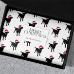 Christmas Labrador Black Dog In Santa Hat Wrapping Paper Sheet<br><div class="desc">Christmas Labrador Black dog Santa hats wrapping paper sheets from Ricaso</div>