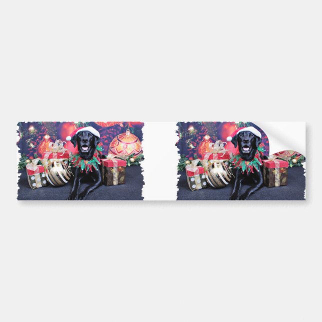 Christmas - Labrador - Cooper Bumper Sticker (Front)