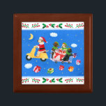 Christmas Labrador Delivery Painting Gift Box<br><div class="desc">Christmas Labrador Delivery Painting gift box for Labrador Fans. Labrador Santa Claus and his Elves are delivering gifts and love in the sky...  Black Labrador,  Chocolate Labrador,  Yellow Labrador are all painted in the picture. They really love snow and winter sport. Colourful and cheery. Painted by Naomi Ochiai.</div>