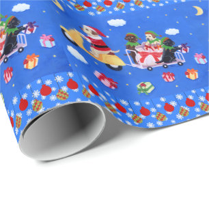 Christmas Labrador Delivery Painting Wrapping Paper