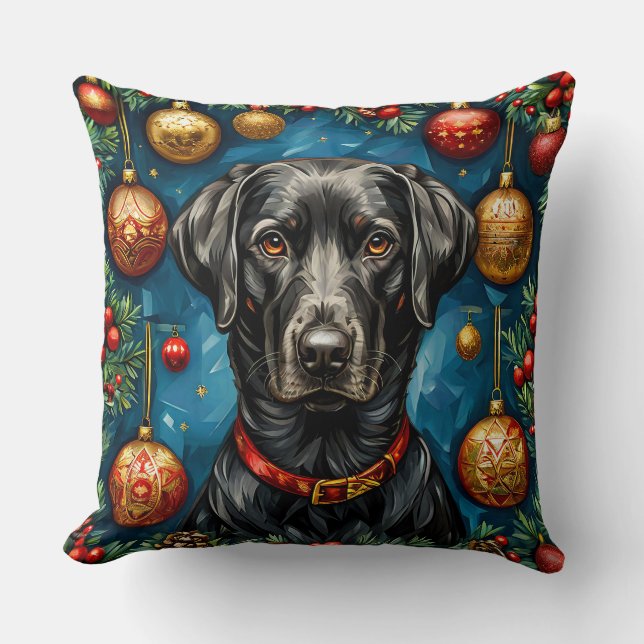 Christmas Labrador dog Cushion (Front)