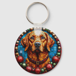 Christmas labrador dog key ring