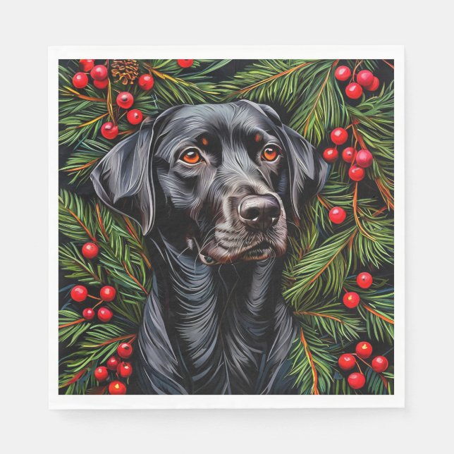 Christmas labrador dog napkin (Front)