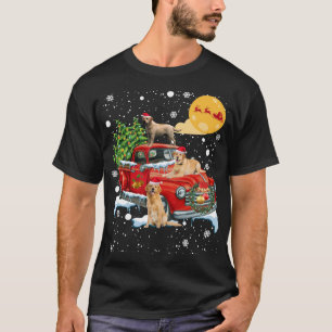 Christmas Labrador Dog With Vintage Red Truck Funn T-Shirt