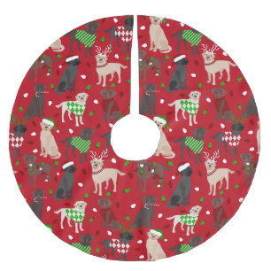 Christmas Labrador Retriever Brushed Polyester Tree Skirt