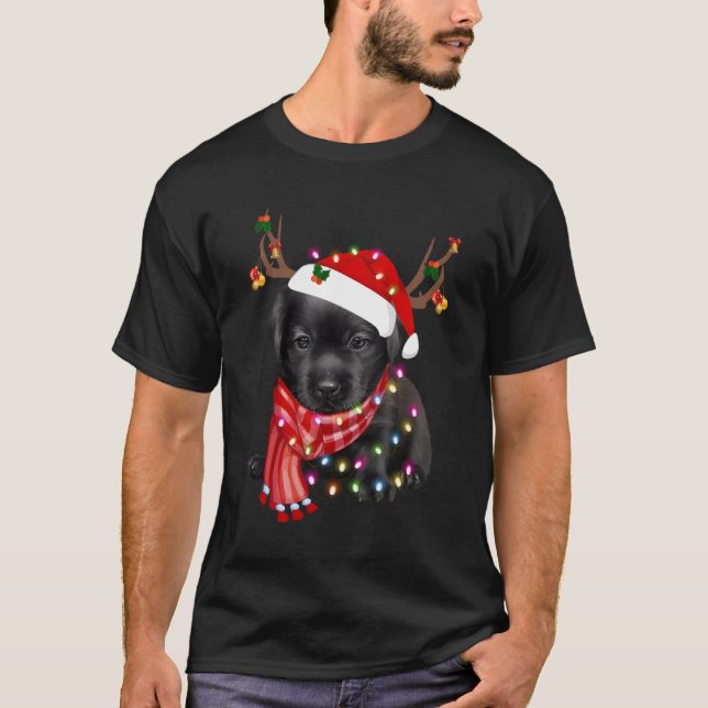 Christmas Labrador Retriever Dog Black Lab Lover G T-Shirt (Front)