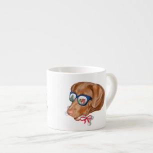 Christmas, Labrador Retriever Dog Espresso Cup
