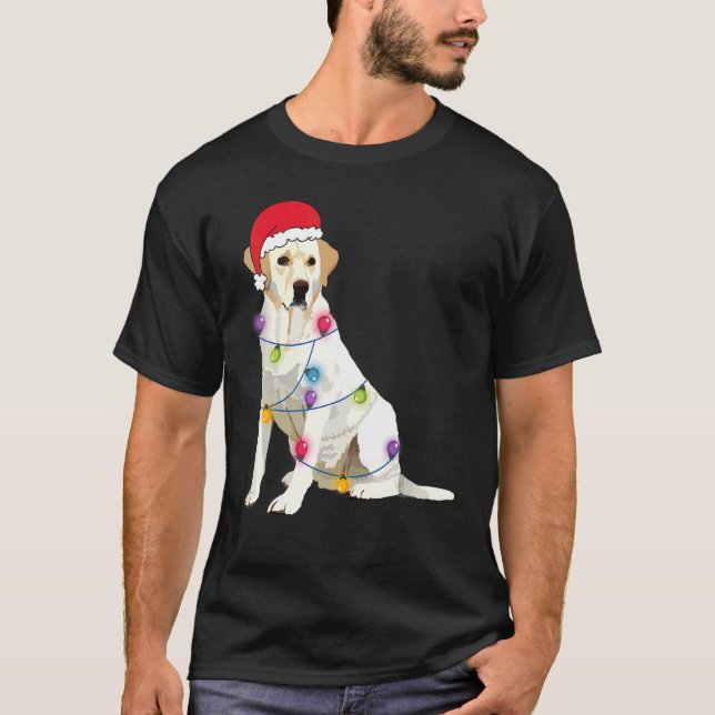 Christmas  Labrador Retriever Dog  Santa Hat Light T-Shirt (Front)