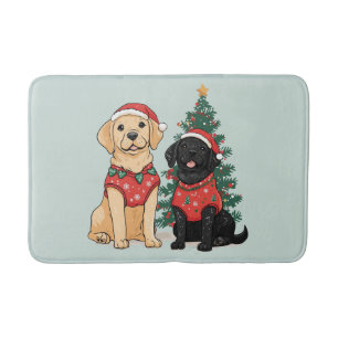 Christmas Labrador Retriever Dogs Bath Mat
