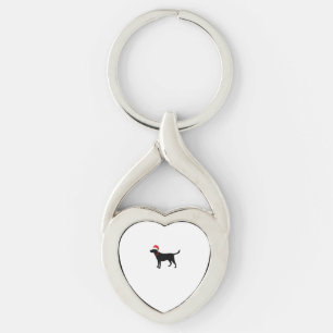 Christmas Labrador Retriever in Santa Hat Christma Key Ring