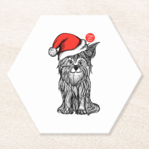Christmas Labrador Retriever in Santa Hat Christma Paper Coaster