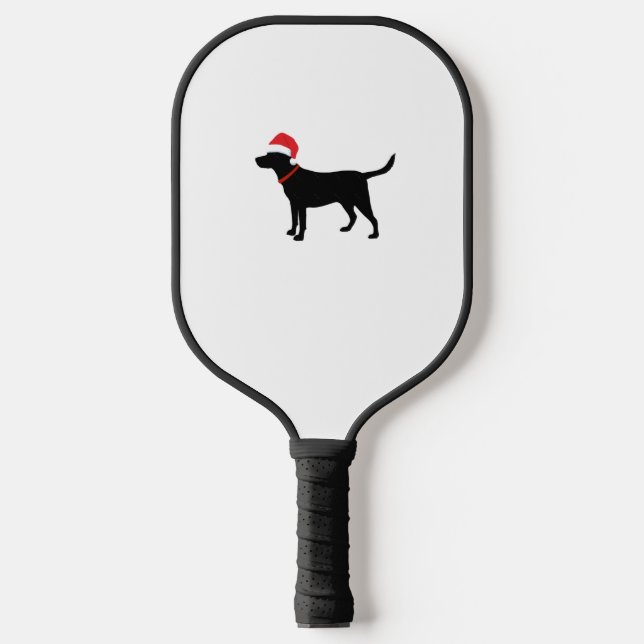 Christmas Labrador Retriever in Santa Hat Christma Pickleball Paddle (Front)