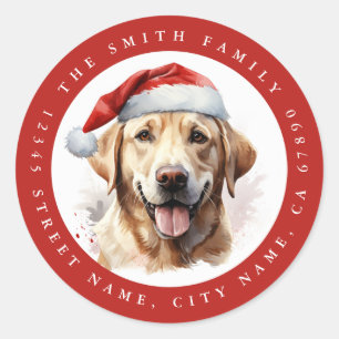 Christmas Labrador Retriever Round Stickers