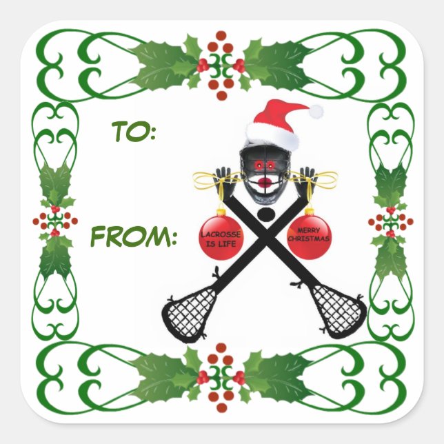 Christmas Lacrosse Gift Tag (Front)
