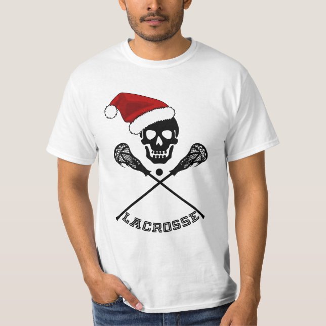 Christmas Lacrosse Sticks T-Shirt (Front)