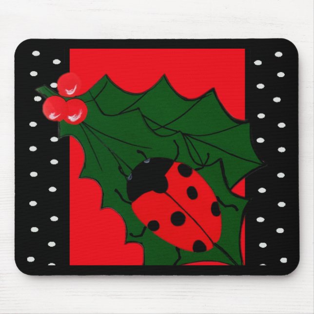 Christmas Lady-bug Mouse Mat (Front)