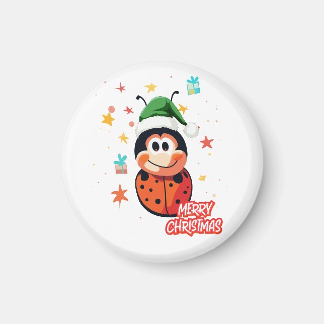Christmas Ladybug Cheer Magnet (Front)