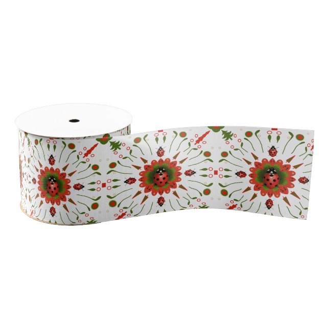 Christmas Ladybug Grosgrain Ribbon (Spool)
