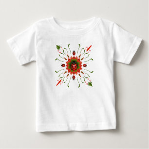 Christmas Ladybug Red White Green Baby T-Shirt