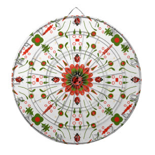 Christmas Ladybug Red White Green Dartboard
