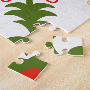 Christmas Ladybug Red White Green Hand-drawn Jigsaw Puzzle