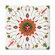 Christmas Ladybug Red White Green