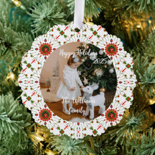 Christmas Ladybug Red White Green Ornament