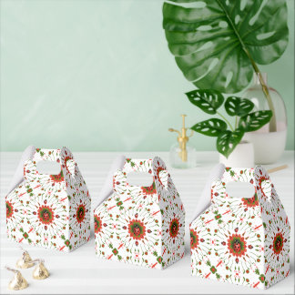 Christmas Ladybug Red White Green Party Favour Box