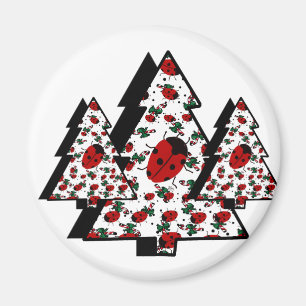 Christmas Ladybug Tree Magnet