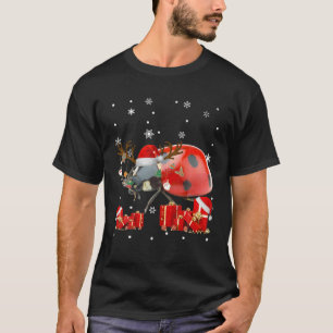 Christmas Ladypug Funny Santa Reindeer Ladypug Lov T-Shirt