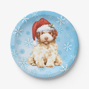 Christmas Lagotto Romagnolo Paper Plates
