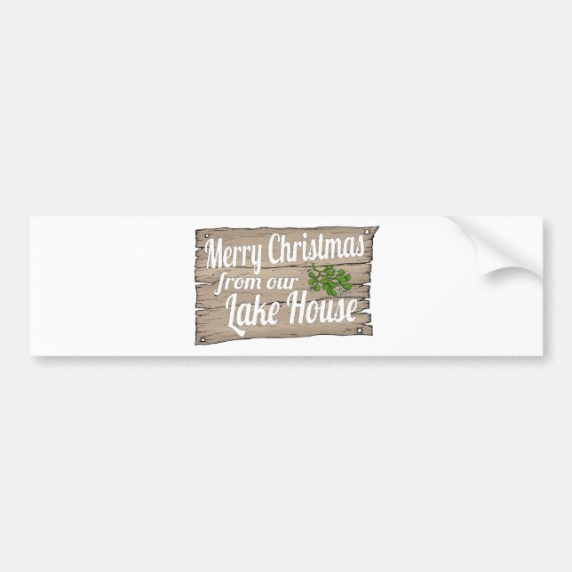 christmas lake house bumper sticker (Front)