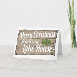 christmas lake house holiday card