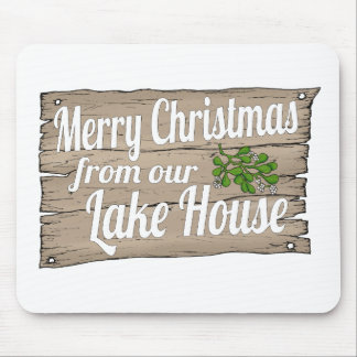 christmas lake house mouse mat