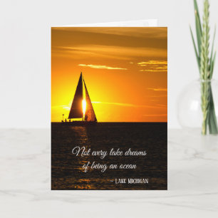 Christmas Lake Michigan Sunset Card