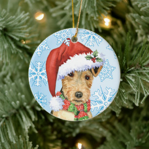 Christmas Lakeland Terrier Ceramic Tree Decoration