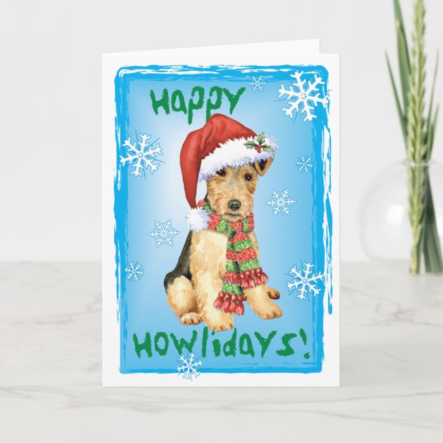 Christmas Lakeland Terrier Holiday Card (Front)