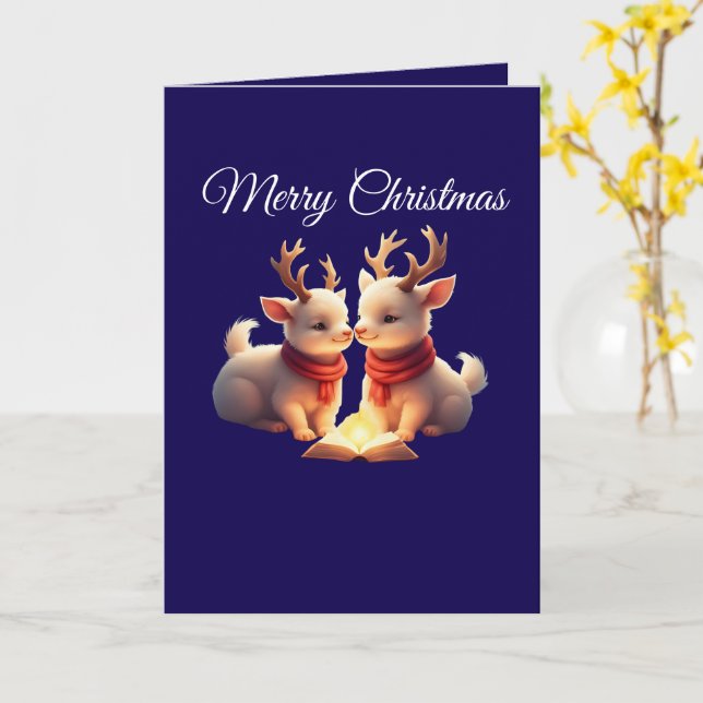 Christmas lamb Folded Greeting Card (Yellow Flower)