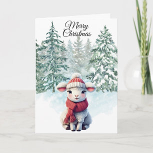 Christmas Lamb Folded Holiday Card
