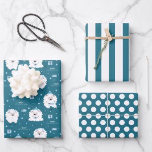 Christmas Lamb Wrapping Sheet Set of 3