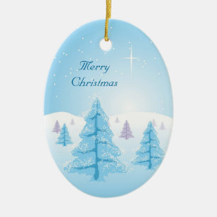 Christmas Landscape Ceramic Tree Decoration