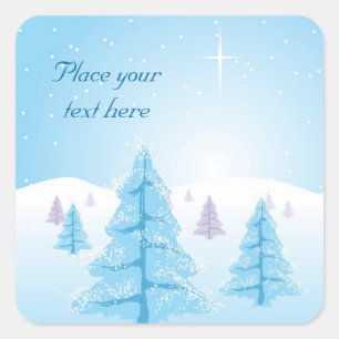 Christmas Landscape Square Sticker