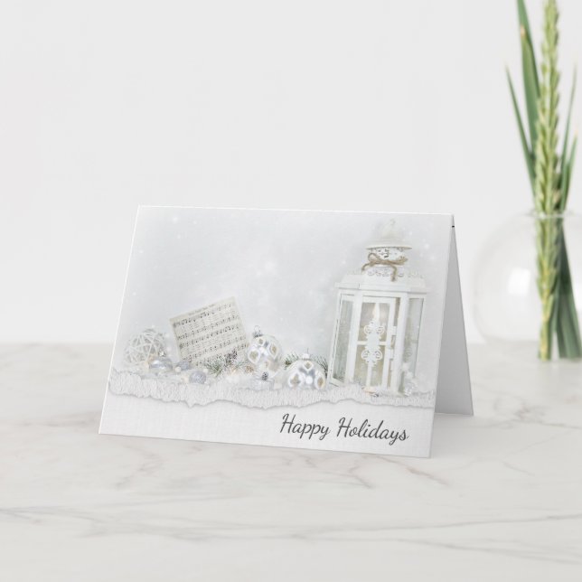 Christmas Lantern and Music Holiday Card (Front)