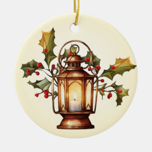 Christmas lantern ceramic tree decoration
