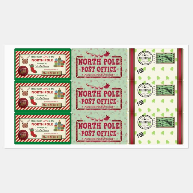 Christmas Large Square Adhesive / Waterproof Label (Sheet)