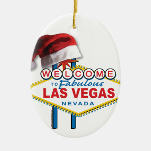 Christmas Las Vegas Sign Ceramic Tree Decoration