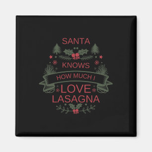 Christmas Lasagne Lovers Shirt For Comfort Foodies Magnet