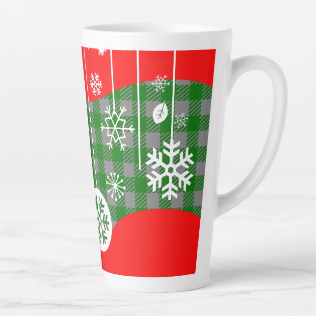Christmas Latte Mug – White Ornaments (Right)