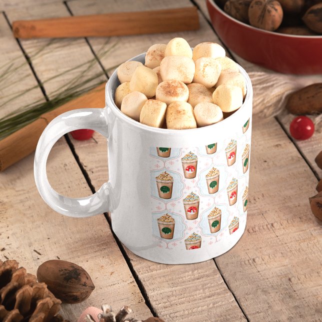 Christmas Latte Ogee Snowflake Pattern Coffee Mug (Creator Uploaded)